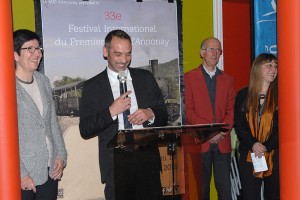 Vendredi 5 février, inauguration officielle du 33ème Festival : au micro, Simon Plénet, pour Annonay Agglo et le Conseil départemental de l'Ardèche